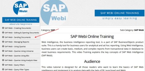 1 - SAP WebI Free Training on Tutorials Point