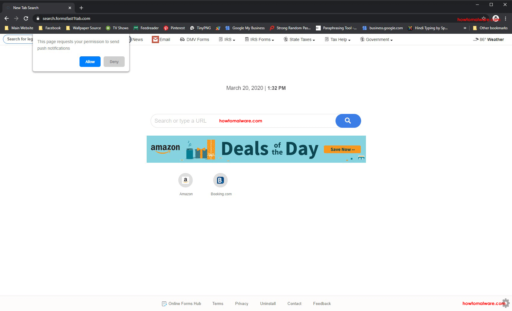 remove Search.formsfast1tab