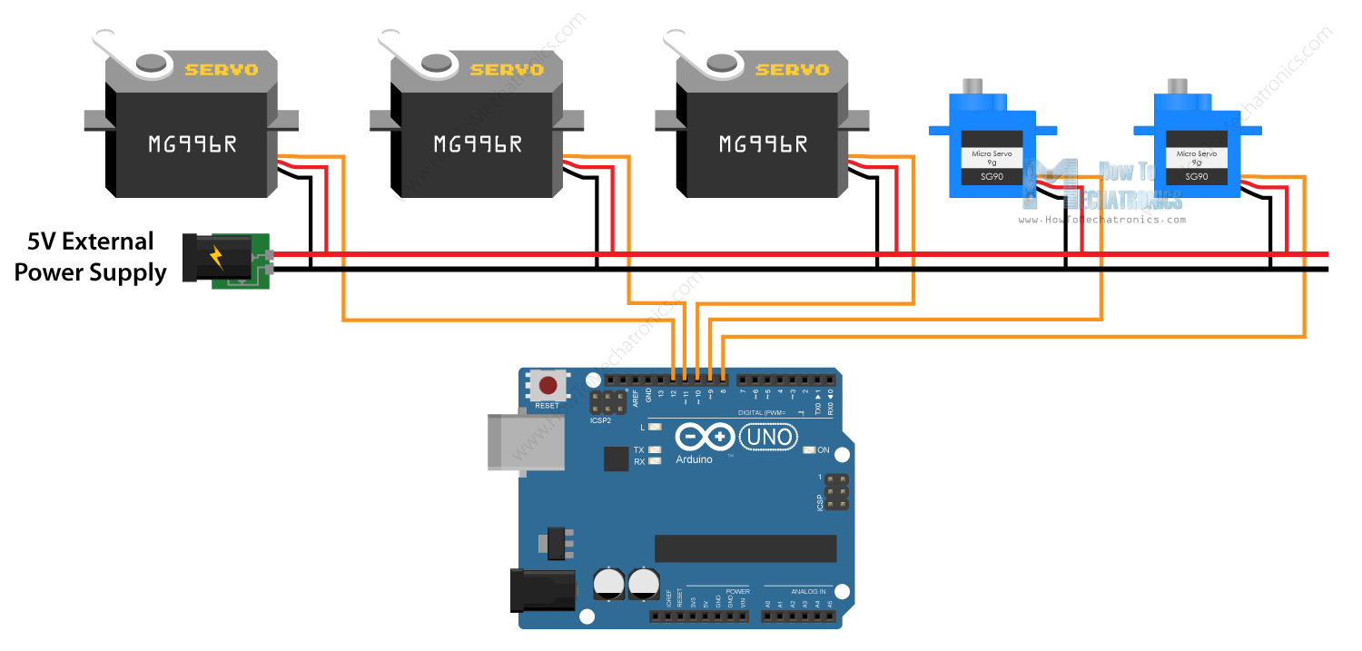 # circuit diagram # construction . How To Control Servo Motors With Arduino Complete Guide