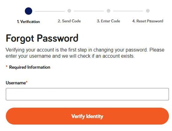 reset password page