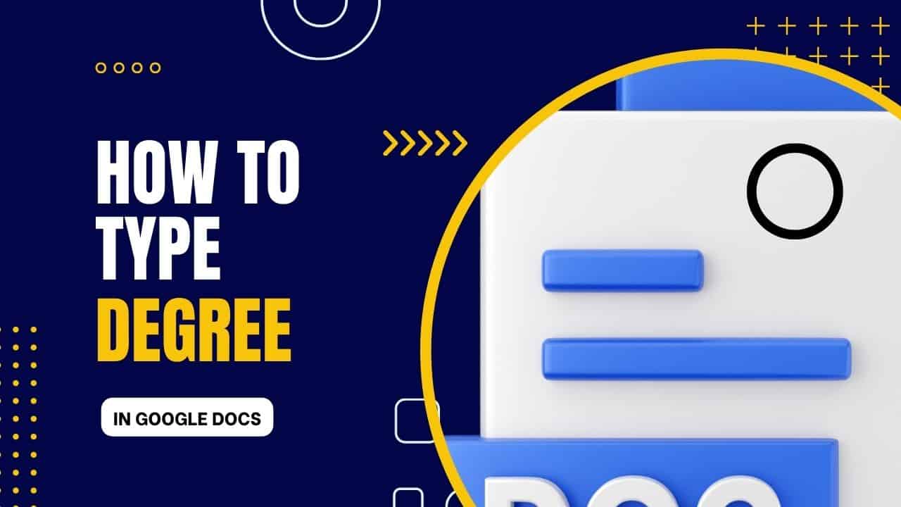 how to type degree symbol in Google Docs