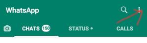 After opening WhatsApp, Tap More options > Settings.