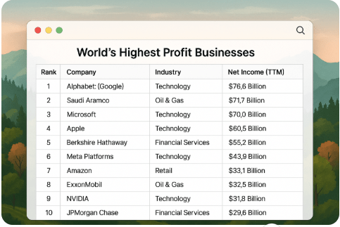 highest profit business in the world