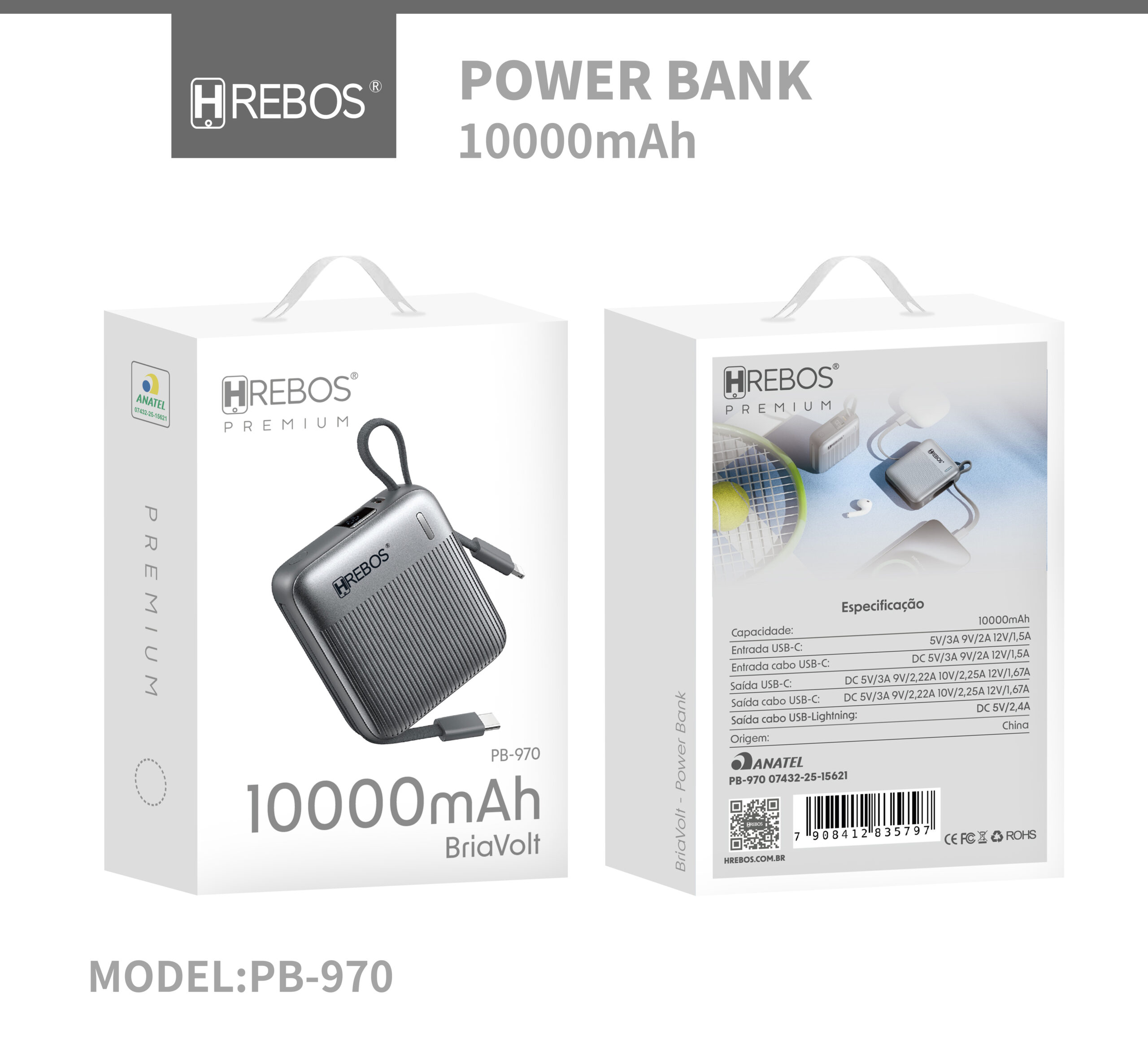 Power Bank BriaVolt 10.000mAh - Hrebos