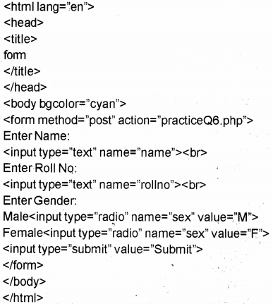 Plus Two Computer Science Chapter Wise Previous Questions Chapter 10 Server Side Scripting Using PHP 13