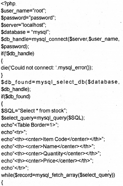 Plus Two Computer Science Chapter Wise Previous Questions Chapter 10 Server Side Scripting Using PHP 21