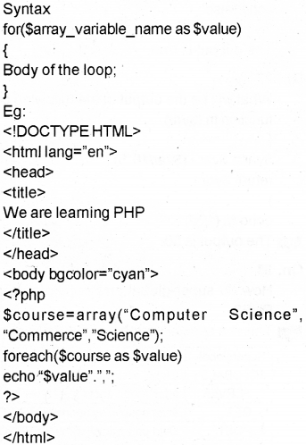 Plus Two Computer Science Chapter Wise Previous Questions Chapter 10 Server Side Scripting Using PHP 35