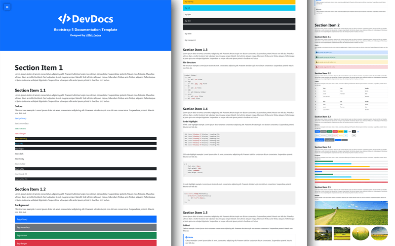 Bootstrap Documentation Template