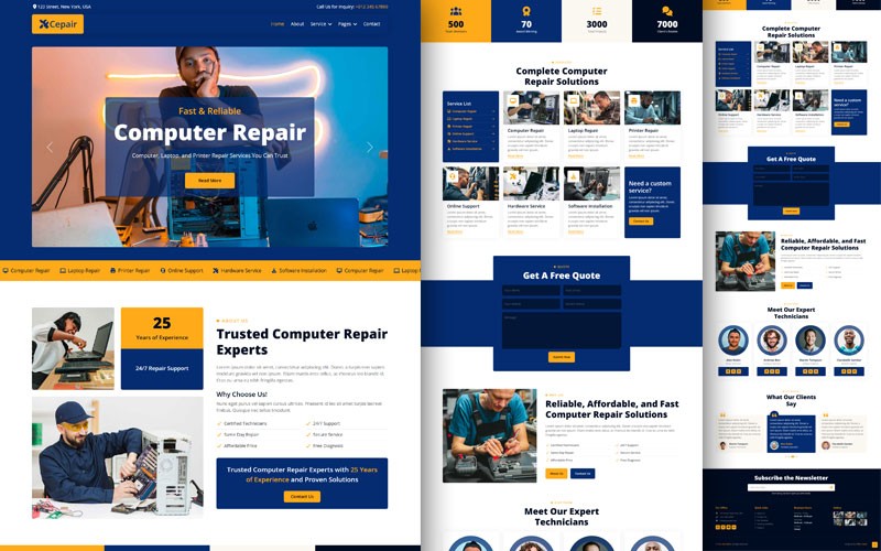 Computer Repair Website Template