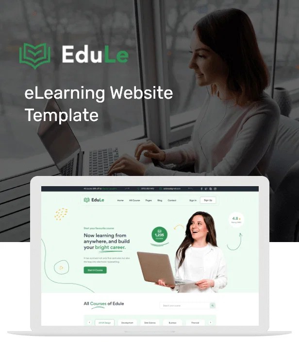 e-Learning Website template on Bootstrap