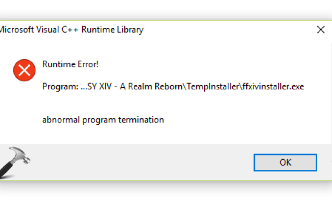 Fix Runtime Error Abnormal Program Termination In Windows 10