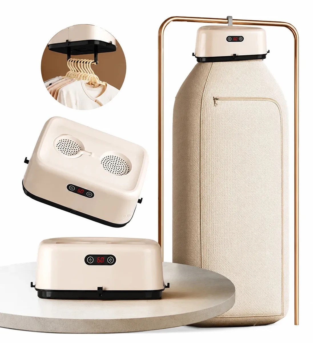 Secador de Roupas 600W Elétrico Portátil Suspenso Cortina Compacto Econômico Seca Rápido 110V