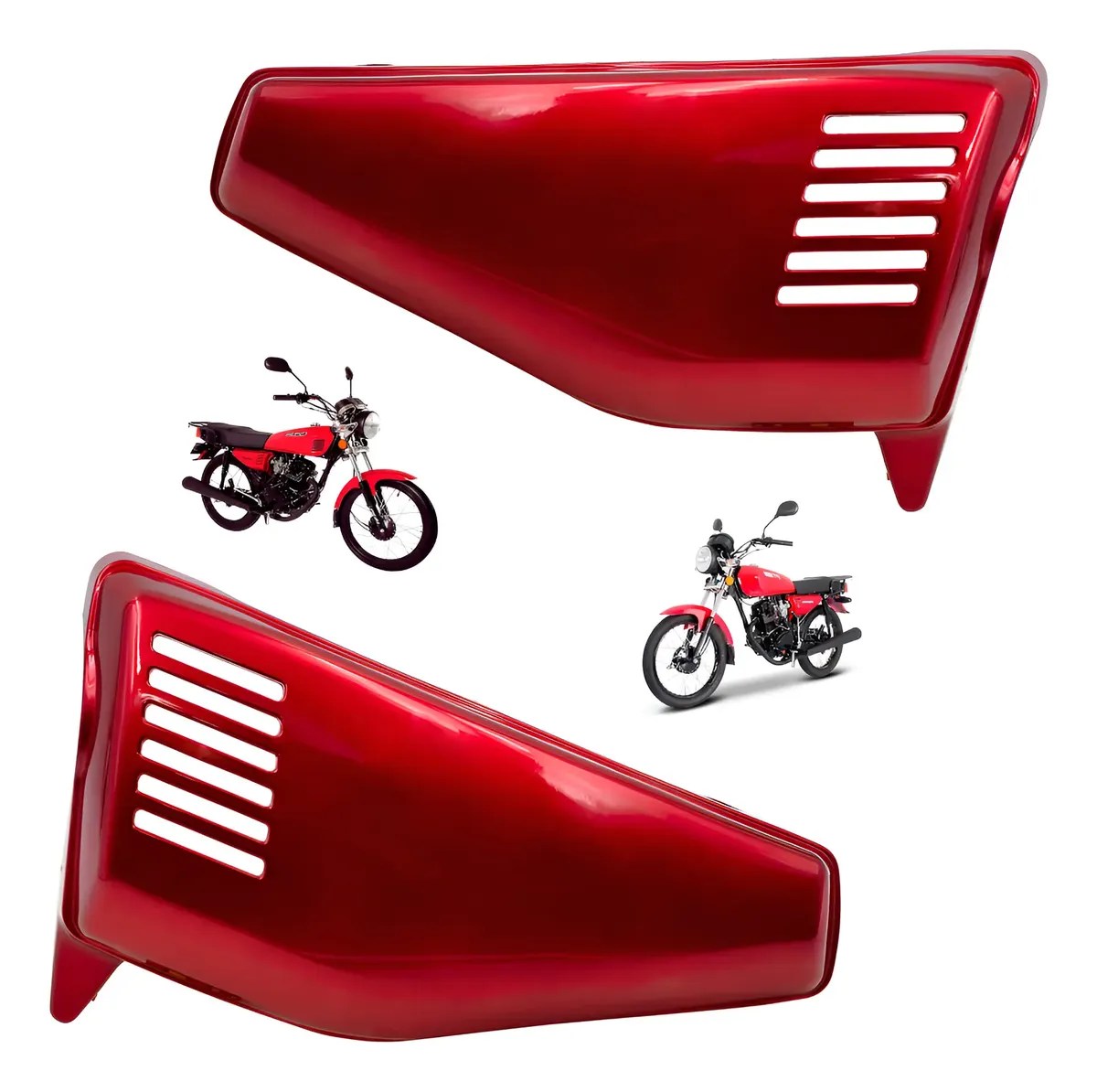 Cubiertas laterales rojas para Italika FT125 y DT150