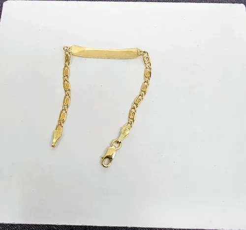 Esclava de oro 10k eslabon egipcio para recien nacido. amarillo 5.08 cm