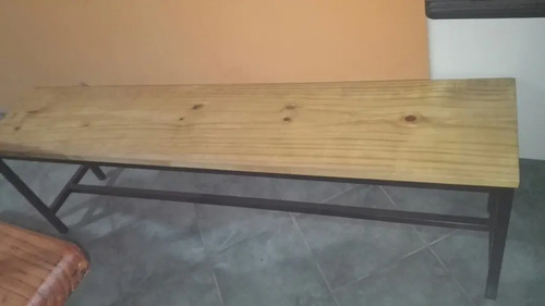 2 Bancos Madera Y Hierro 150 X 30 Diseno Industrial Quincho Mercado Libre