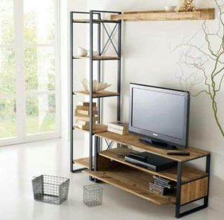 Biblioteca Deco Dma Muebles Para Tv Hierro En Mercado Libre Argentina