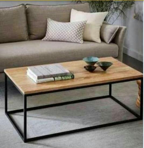 Mesa Ratona Diseno Industrial Hierro Madera Living Sala Mercado Libre