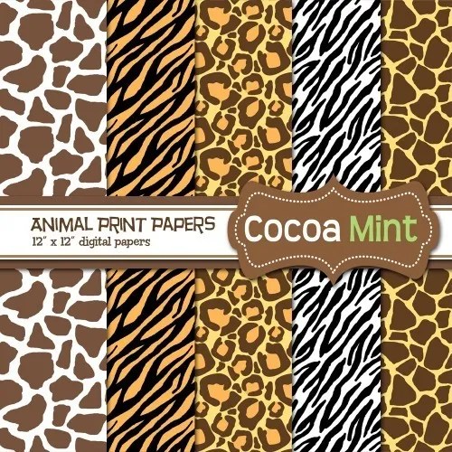 Kit Imagenes Digitales Imprimibles Fondos Animal Print Mercado Libre