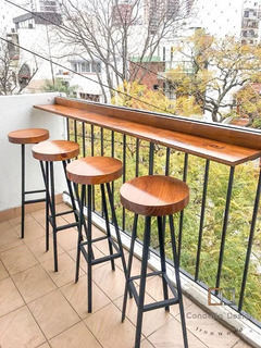 Banqueta Redonda De Hierro Y Madera En Mercado Libre Argentina