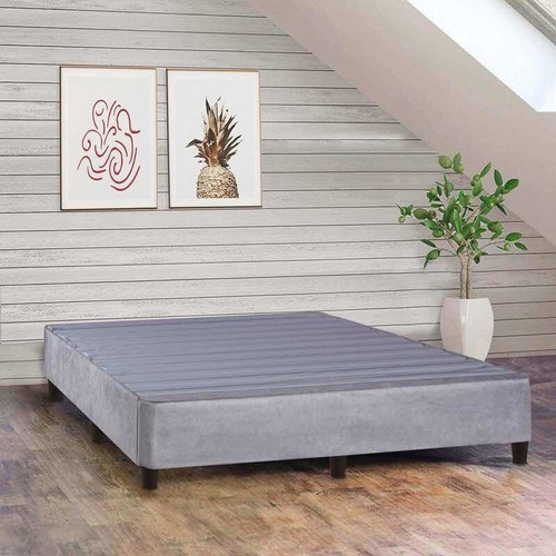 Base De Cama King Size De Madera Y Algodon Gris Alwin Home Mercado Libre
