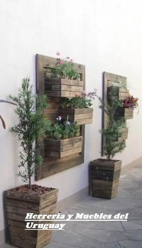 Maceteros En Hierro Y Madera Mercado Libre