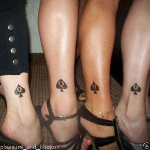Casais de swing tem tatuagem propria Tatuagem Temporaria Queen Of Spades Tatuagem Dama De Espadas Mercado Livre