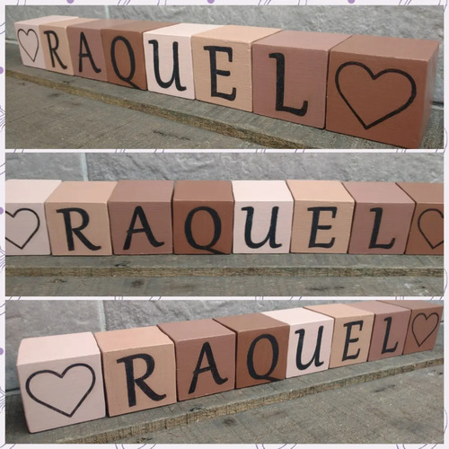 Cubos Letras Nombres Madera Vintage Mercado Libre