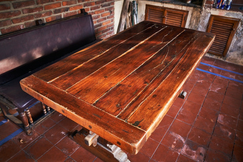 Mesa De Madera Maciza Para Quincho Exterior Con Diseno Mercado Libre