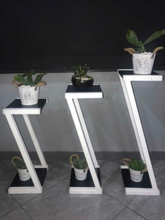 Porta Macetas De Hierro Y Madera Maceteros En Mercado Libre Argentina