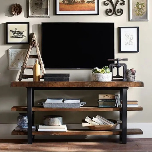 Rack Tv Mesa Mueble Hierro Madera Estilo Industrial Mercado Libre