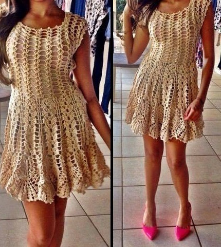 Vestido Tejido Crochet Para La Playa Ciudad Sale Mercado Libre