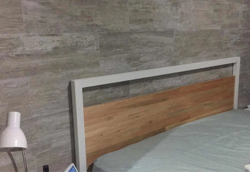 Respaldo De Cama Cabecera Sommier Hierro Y Madera Mercado Libre