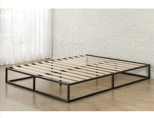 Cama 2 Plazas Hierro Diseno Minimalista Mercado Libre