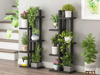 Porta Macetas Hierro Y Madera Vertical En Mercado Libre Argentina