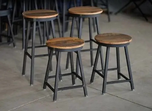 Banqueta Hierro Madera De Diseno Industrial Brew Mercado Libre