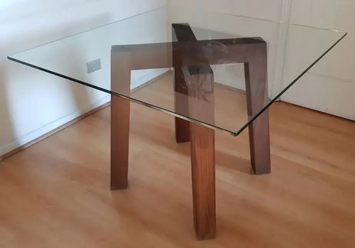 Juego De Comedor Mesa Vidrio Madera 4 Sillas Diseno Mercado Libre