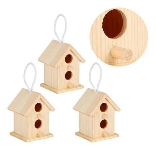 3 Jaula De Madera Para Pajaros Diseno De Ornam Mercado Libre