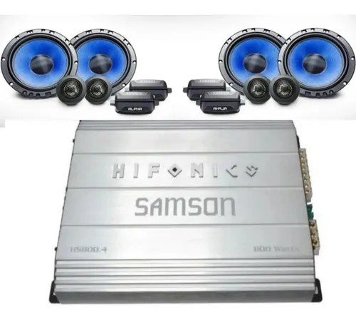 2 midwoofers, 2 tweeters and 2 crossover networks. Paquete De 2 Set De Medios Amplificador 4ch Hifonics Venteck