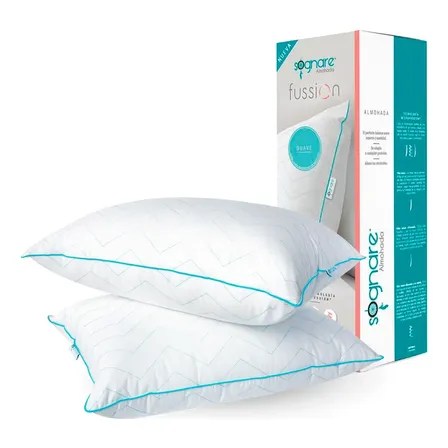 Sognare® Almohada Estándar Fussion 2 Pack: 1 Firme + 1 Suave Blanco