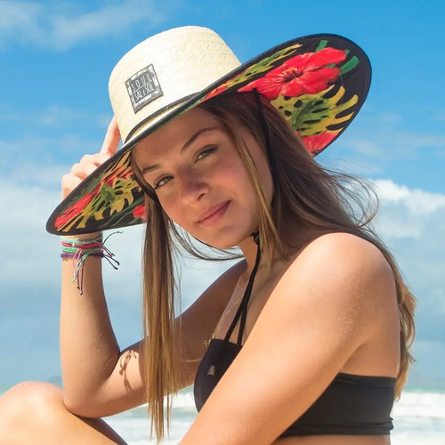 Chapéu De Palha Praia Surf Sombreiro Estampado R 139,00
