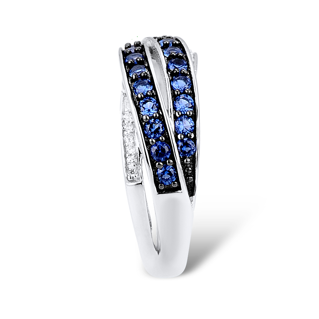 Beautiful Ring 925 Sterling Silver Blue Nano Cubic Zirconia