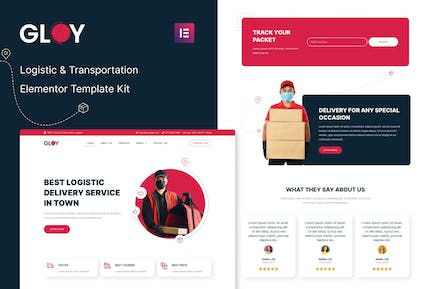 Gloy - Elementor Template Kit for delivery logistics and transport