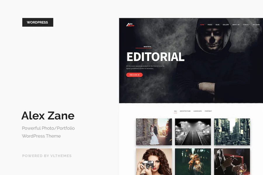 Alex Zane - Photo/Portfolio WordPress Theme