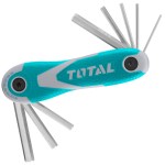 TOTAL THT1061826 8‑Piece Pocket Hex Key Set – CR‑V Allen Wrench Tool