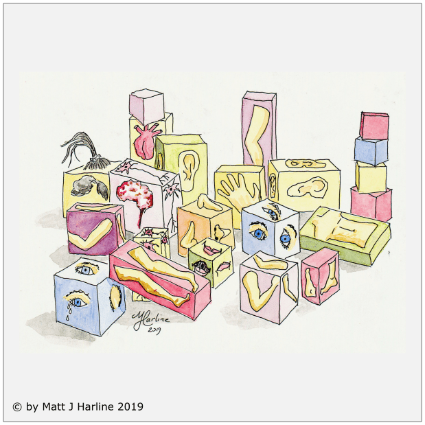 Ink_watercolor_blocks_brain_Injury_recovery