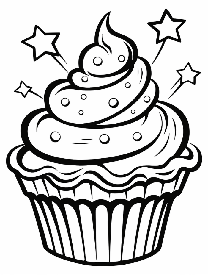 Cupcake coloring pages