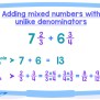 Adding Mixed Numbers With Unlike Denominators - Hugemath