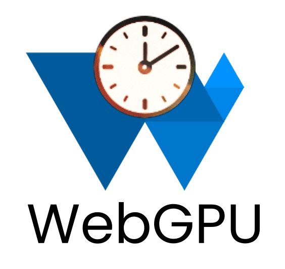Логотип WebGPU с секундомом