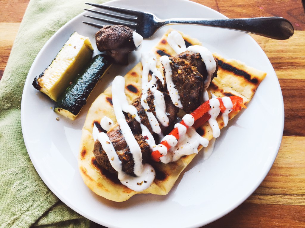 CuminChile Lamb Skewers with Naan and Garlic Yogurt Sauce Hummingbird Thyme