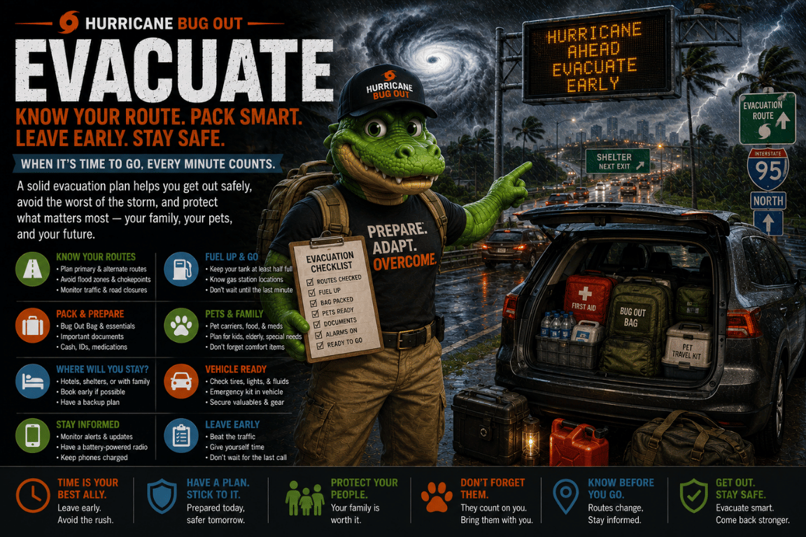 Evacuate